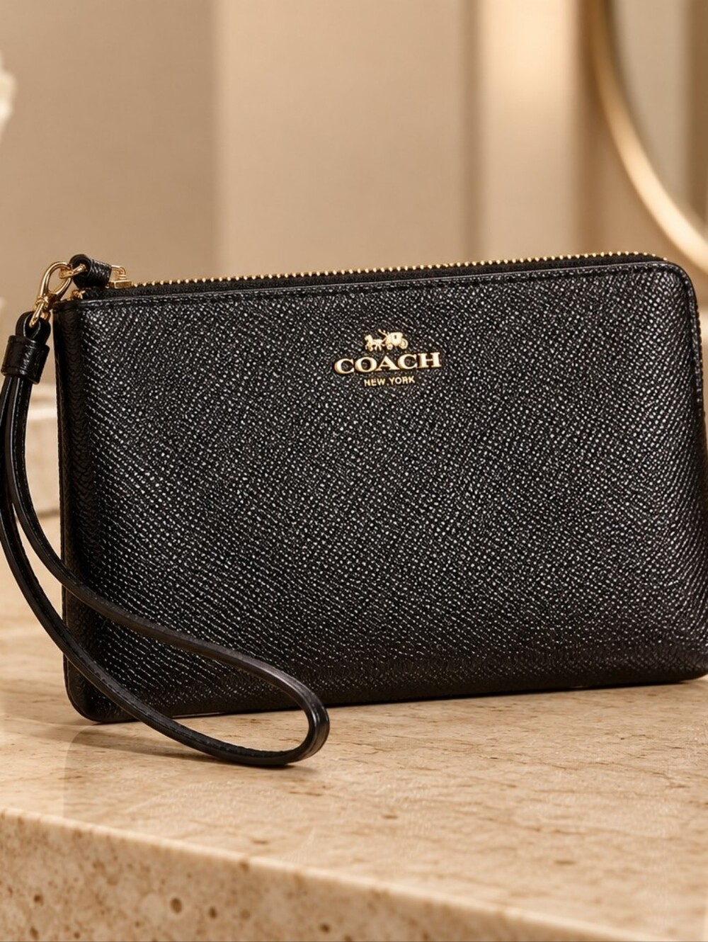 Euc Coach Black Wristlet